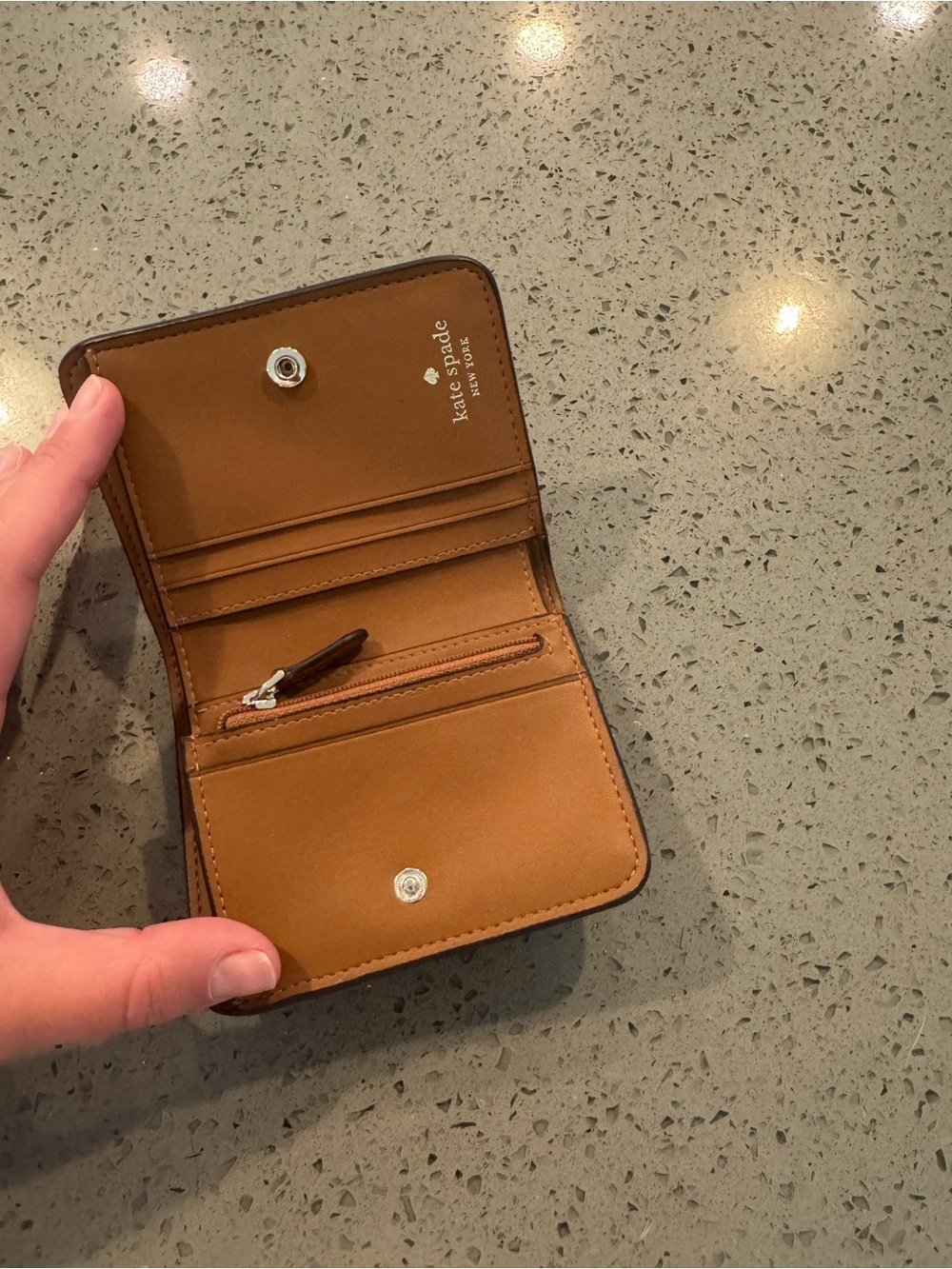 kate spade Pebbled Leather Card Case - brown - Picture 5 of 5